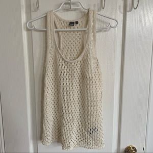 Simons Off White/Cream Crochet Tank Top - Large